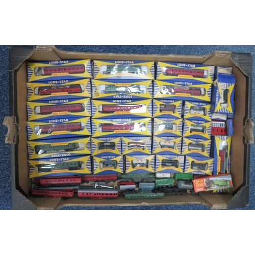 25 - Lone Star Treble O electric collection, locomotives (2), coaches (10), wagons (13), etc., plus unbox... 