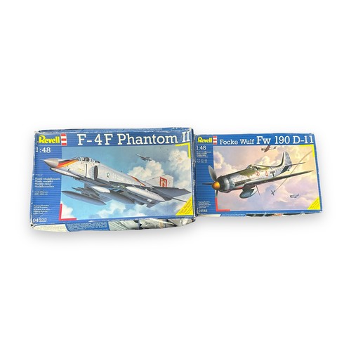 146 - Revell 1/48th scale aircraft unmade kits, range of WWII to modern, generally excellent in good or be... 