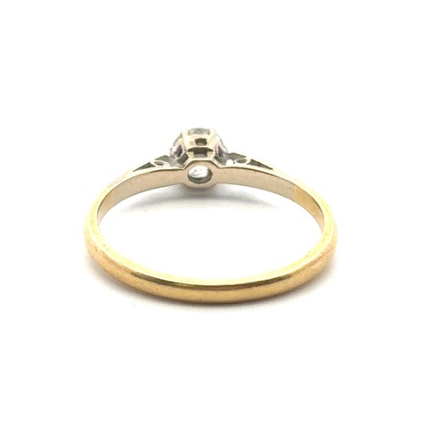 24 - An 18ct gold solitaitre diamond ring of approx 0.39ct. Size P. Sponsor CPS, Birmingham 1972. Weight ... 