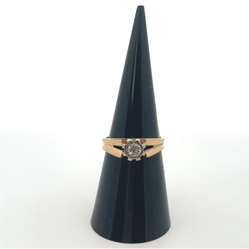 19 - An illusion set diamond ring stamped 18ct, size M. Diamond approx 0.23ct. Inscribed to inner shank '... 