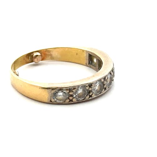 42 - Seven stone diamond half-eternity ring, estimated diamond weight approx 0.7ct. Size O with sizing be... 