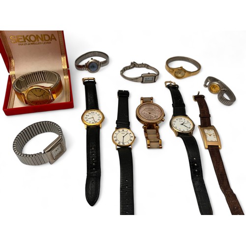 111 - A collection of eleven watches including watches by Michael Kors, Sekonda, Anne Klein, Seiko etc