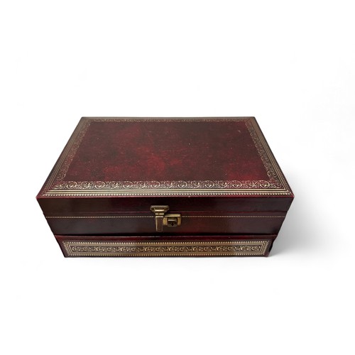 90 - A wooden jewellery box together with a large amount of costume jewellery.