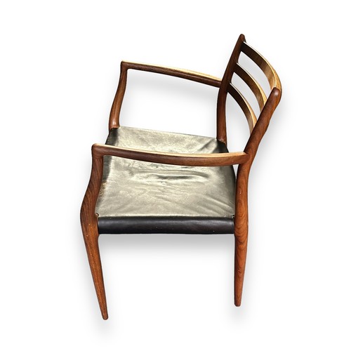 460 - Niels Otto Møller (Danish, 1920-1982), Model 62 rosewood armchair / carver. Indian Rosewood (Dalberg... 