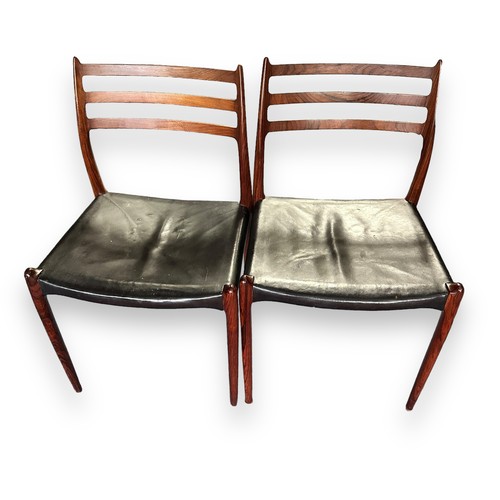 462 - Niels Otto Møller (Danish, 1920-1982), Model 78 for J. L. Moller rosewood dining chair pair. Indian ... 