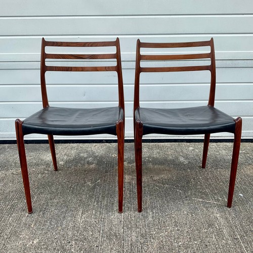 462 - Niels Otto Møller (Danish, 1920-1982), Model 78 for J. L. Moller rosewood dining chair pair. Indian ... 