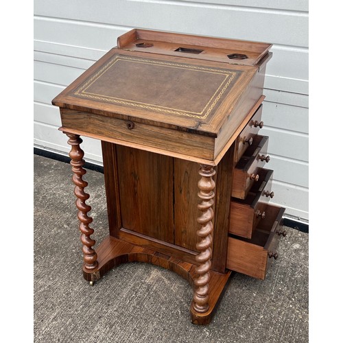 474 - A William IV rosewood Davenport, circa 1830, 4 drawers to right hand side with dummy drawers to left... 