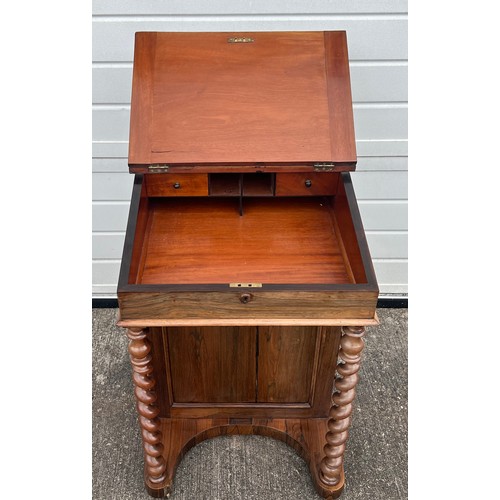 474 - A William IV rosewood Davenport, circa 1830, 4 drawers to right hand side with dummy drawers to left... 