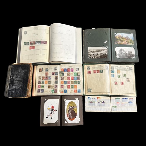 2 - Small world and postcard collection , including SG KGVI Stamp Album, Dover postcards and Greetings P... 