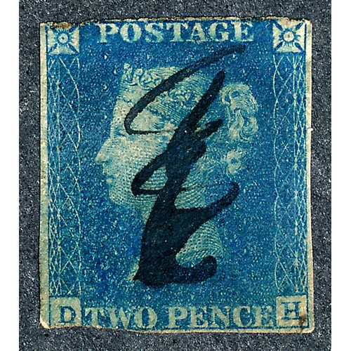 90 - Great Britain, 1840 2d blue U, in Westminster folder.