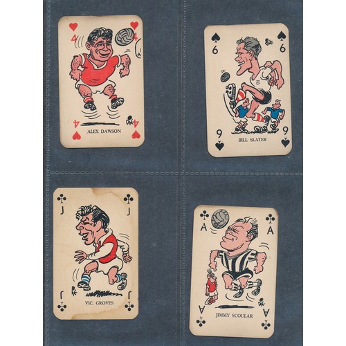 390 - MONTY GUM 1960 British Footballers soccer caricatures playing cards. 56 cards.