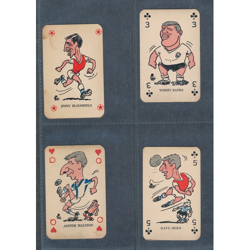 390 - MONTY GUM 1960 British Footballers soccer caricatures playing cards. 56 cards.