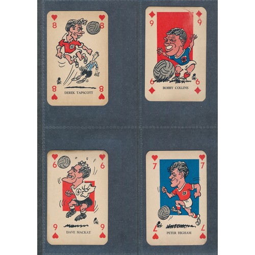 390 - MONTY GUM 1960 British Footballers soccer caricatures playing cards. 56 cards.