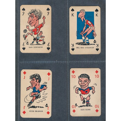 390 - MONTY GUM 1960 British Footballers soccer caricatures playing cards. 56 cards.