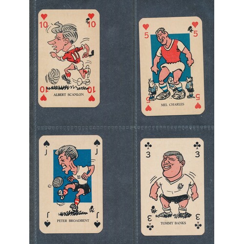 390 - MONTY GUM 1960 British Footballers soccer caricatures playing cards. 56 cards.