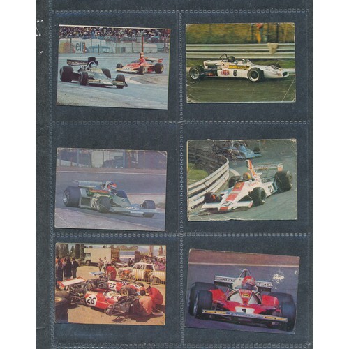 392 - FORMULA ONE & MOTOR SPORT 1972 cards collection by Bimbo Bruguera, Spain. Mixed condition. 72 cards