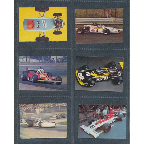 392 - FORMULA ONE & MOTOR SPORT 1972 cards collection by Bimbo Bruguera, Spain. Mixed condition. 72 cards