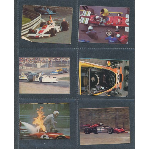 392 - FORMULA ONE & MOTOR SPORT 1972 cards collection by Bimbo Bruguera, Spain. Mixed condition. 72 cards