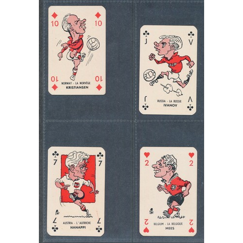 412 - MONTY GUM 1958 World Cup & International footballers playing cards. 32 cards.