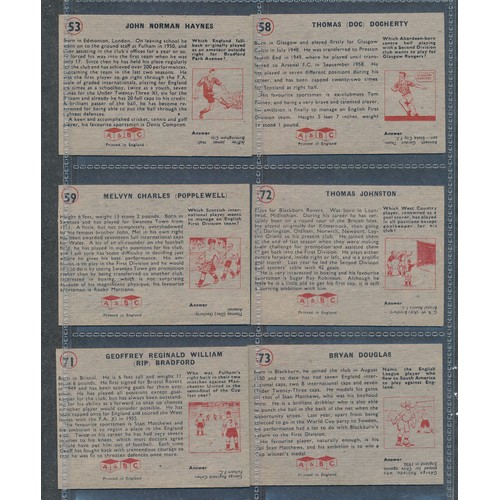 409 - A&BC GUM 1958 Footballer cards, 2nd series (high numbers), mixed condition, some duplication, clean ... 