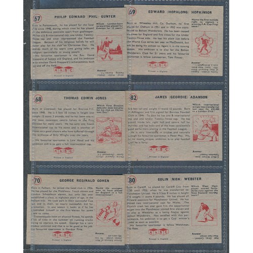 409 - A&BC GUM 1958 Footballer cards, 2nd series (high numbers), mixed condition, some duplication, clean ... 