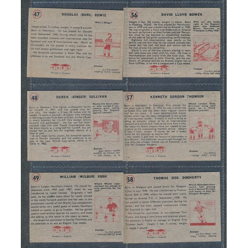 409 - A&BC GUM 1958 Footballer cards, 2nd series (high numbers), mixed condition, some duplication, clean ... 