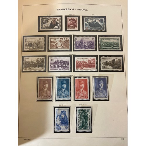 33 - France 1877-1957 M and U collection in Schaubek album, including commemorative and definitive sets e... 