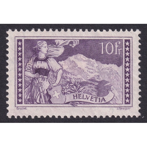 73 - Switzerland 1914-18 The Jungfrau 10f Deep Mauve (SG 297), M, Cat Val £140