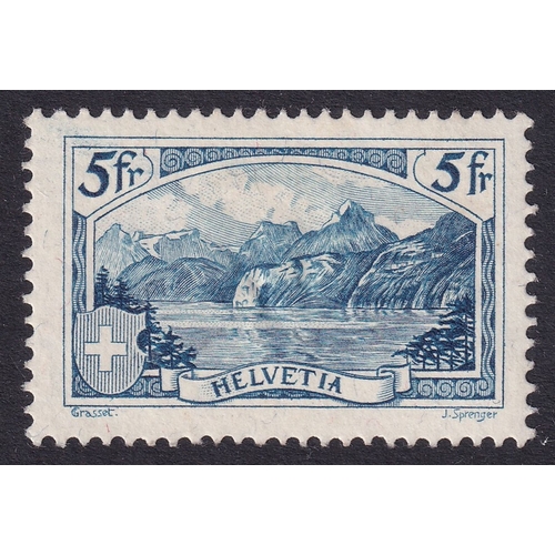 74 - Switzerland 1928-31 Rutli 5f. Deep Blue (SG 336), M, Cat Val £190