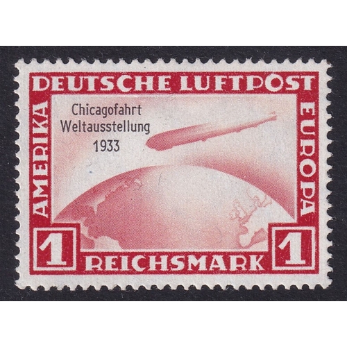 47 - Germany 1933 Chicago Flight Zeppelin 1m Carmine (SG 510), UM, Cat Val £4500. The stamp has a expert`... 