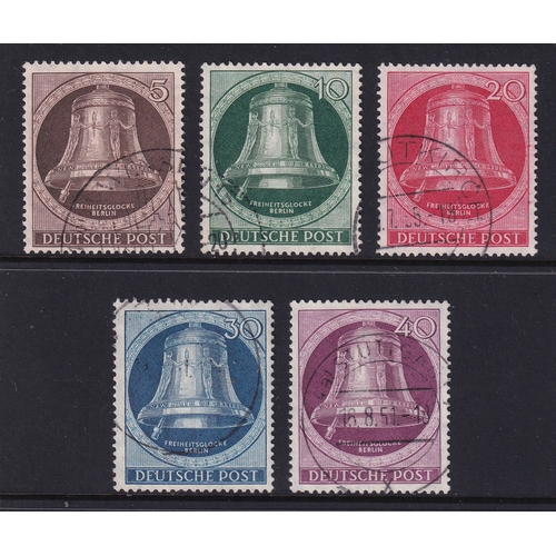 39 - Germany 1951 Berlin Freedom Bells 1st set (SG B75-B79), Used, Cat Val £250