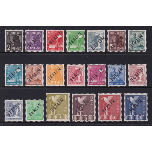 41 - Germany 1948 Berlin Black Overprints set (SG B1-B20), M, Cat Val £450