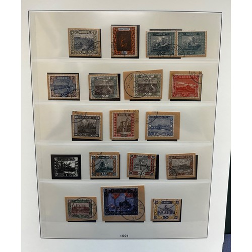 49 - Germany. Saar used collection from 1920-34 in hingeless Lindner binder, many c.t.o. including 1920 B... 