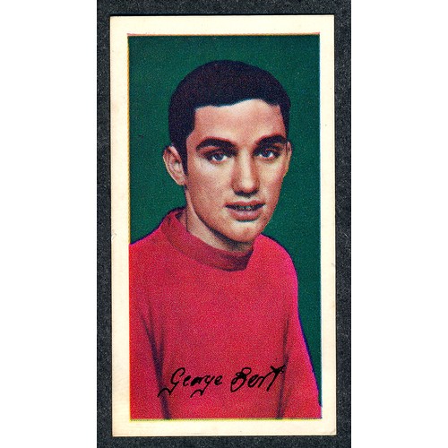 377 - Barratt Famous Footballers A.12 George Best No.29 single card, vg, very light crease across the bott... 