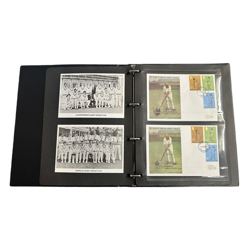 146 - First Day Cover - 1973 County Cricket set of 18 official T.C.C.B. covers, in black folder, appropria... 