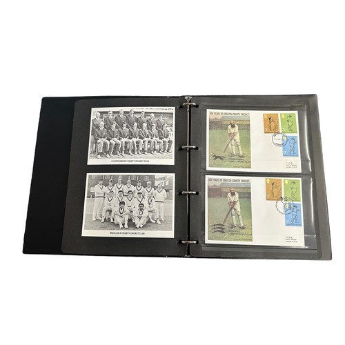 146 - First Day Cover - 1973 County Cricket set of 18 official T.C.C.B. covers, in black folder, appropria... 