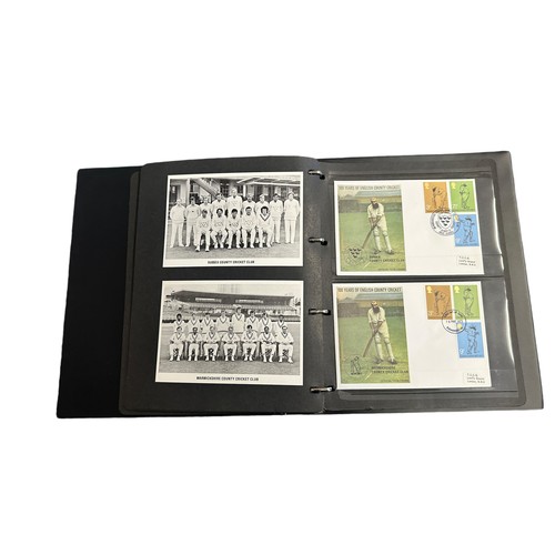 146 - First Day Cover - 1973 County Cricket set of 18 official T.C.C.B. covers, in black folder, appropria... 