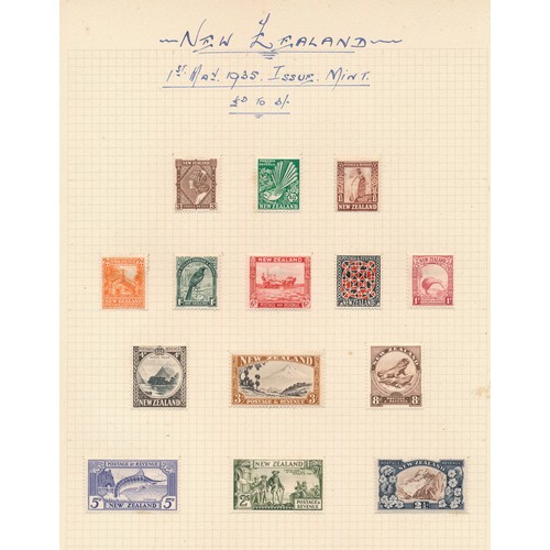 66 - Stamps - New Zealand mint collection on leaves 1906-1945, incl. 1906 & 1925 Exhibitions, 1909 & 1935... 