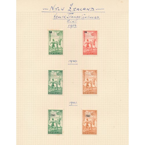 66 - Stamps - New Zealand mint collection on leaves 1906-1945, incl. 1906 & 1925 Exhibitions, 1909 & 1935... 