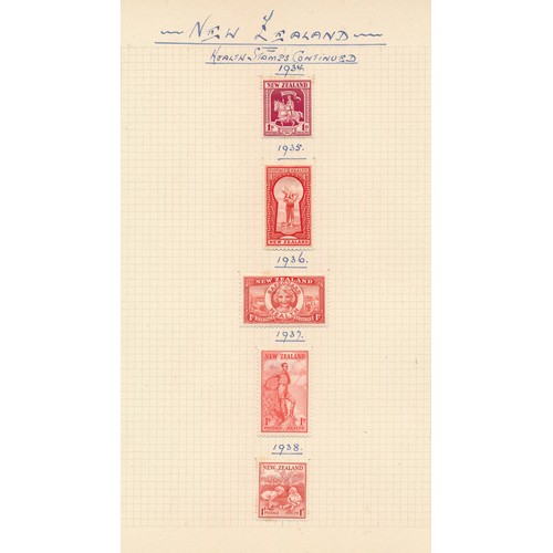 66 - Stamps - New Zealand mint collection on leaves 1906-1945, incl. 1906 & 1925 Exhibitions, 1909 & 1935... 