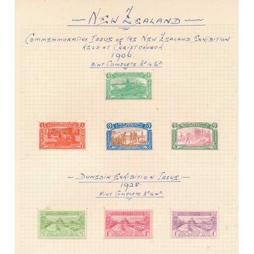 66 - Stamps - New Zealand mint collection on leaves 1906-1945, incl. 1906 & 1925 Exhibitions, 1909 & 1935... 