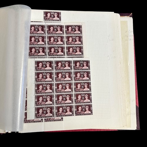 82 - GB Mint Multiples 1936-1951 in red Rapkin album, 1936 Ed 8th (48), 1937 Coronation (49), 1946 Victor... 