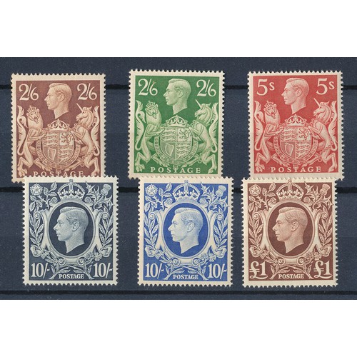 101 - Great Britain, 1939-48 set to £1 (both 10/) UM. (SG 476-478c), Cat. £425.