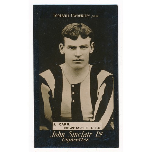 325 - John Sinclair Football Favourites single card No.66 J. Carr - Newcastle U.F.C., in excellent plus co... 