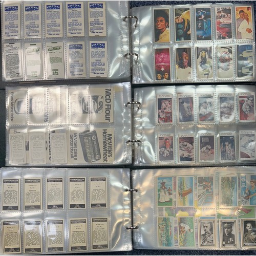 360 - Trade card collection in 3 albums, mainly part sets in mixed condition, including Kane Disc Stars (4... 