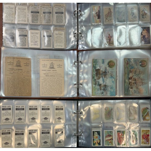 361 - Trade cards in 3 albums, part sets and type cards in mixed condition, including Arrow Confectionery ... 