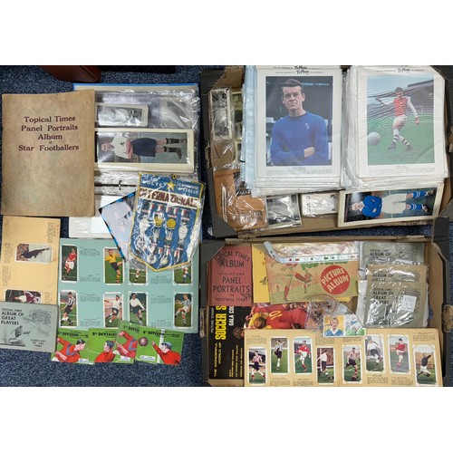 363 - Trade cards - large football collection filling 2 fruit trays, with ranges by Chix, Topical Times, T... 