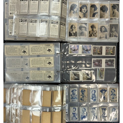 303 - Collection of cigarette cards, in 5 full albums and plastic sleeves, in variable condition, with ran... 