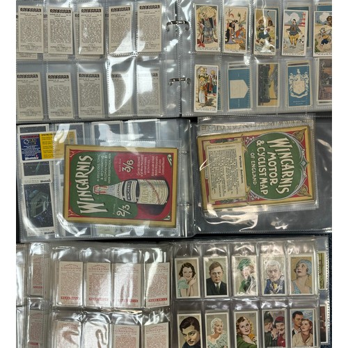 303 - Collection of cigarette cards, in 5 full albums and plastic sleeves, in variable condition, with ran... 