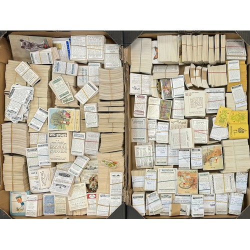 304 - Large selection of cigarette cards, filling 2 fruit trays, condition appears to be mostly very good ... 